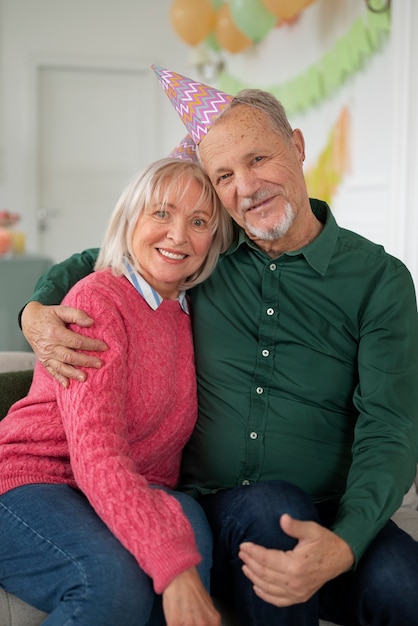 Elderly people celebrating their birthday