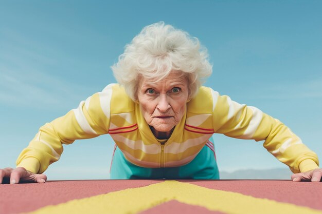 Elderly person doing sport