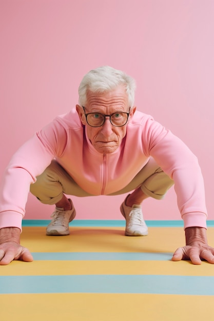 Free photo elderly person doing sport