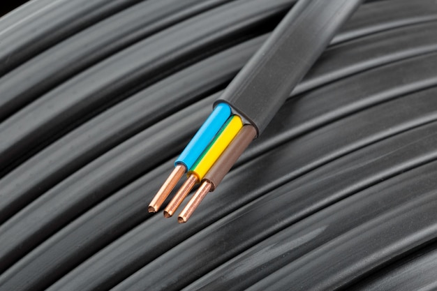 Free photo electric cables closeup