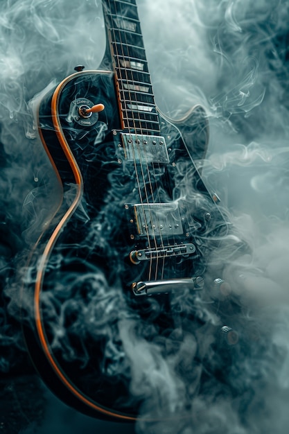 Free photo electric guitar still life