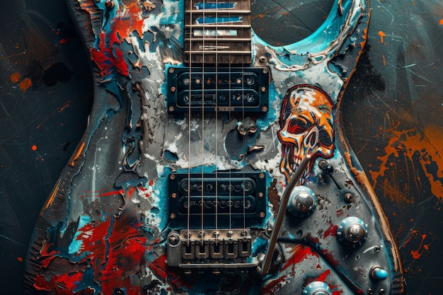 Free Photo electric guitar still life