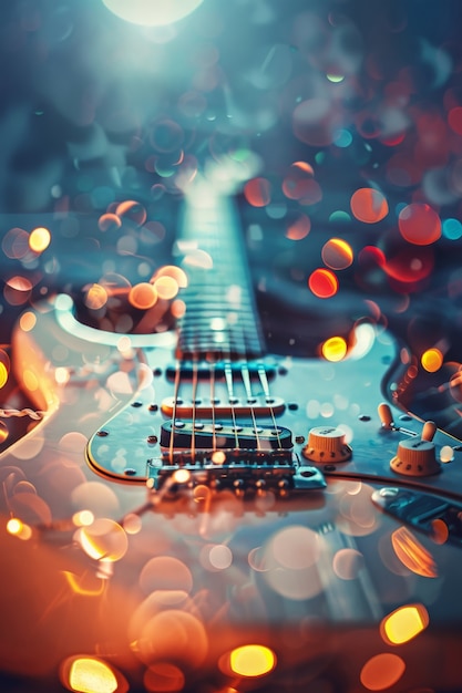 Free Photo electric guitar still life