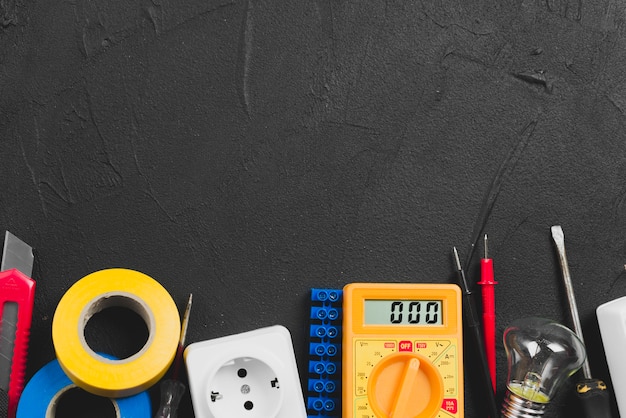 Free photo electrical tools and multimeter