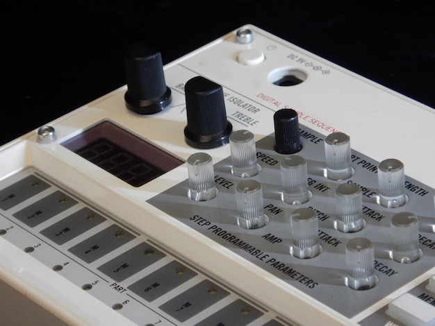 Free photo electronic musical instrument or audio mixer or sound equalizer (analog modular synthesizer)