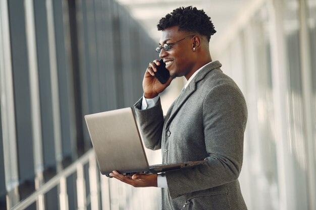 Elegant black man in the office