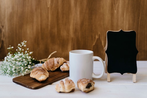 Elegant breakfast with badge