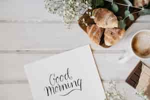 Free photo elegant breakfast with template