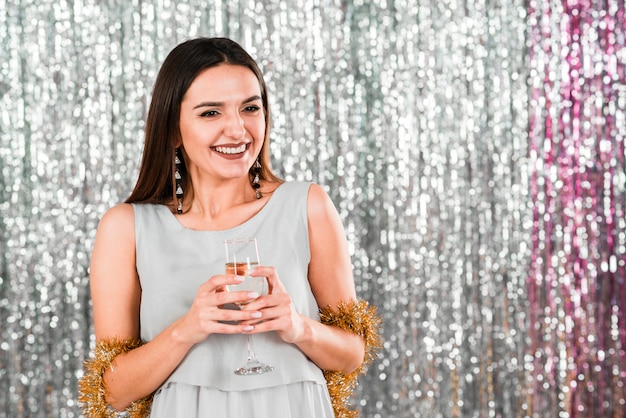 Elegant girl at a new year party