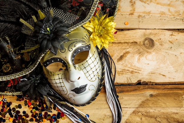 Elegant mask of venetian carnival