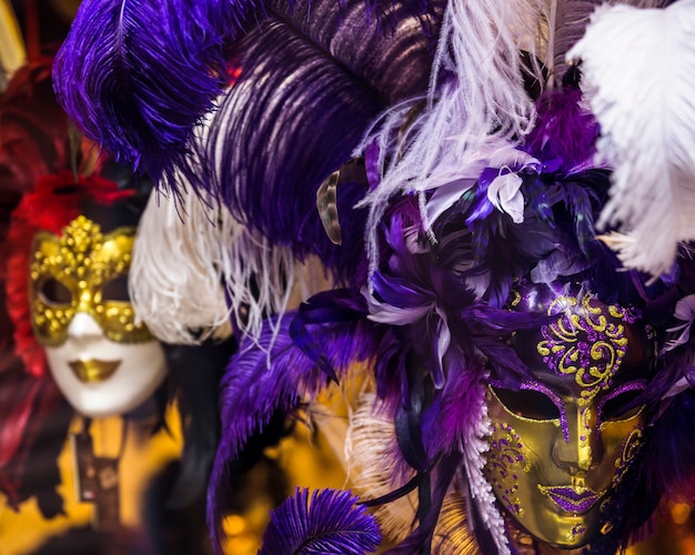 Elegant mask of venetian carnival