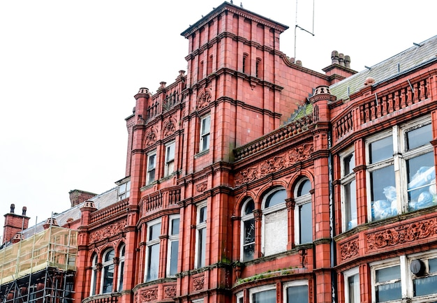 Free photo elegant red old brick building in an old town