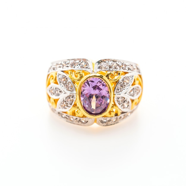 Elegant ring with purple gemstone