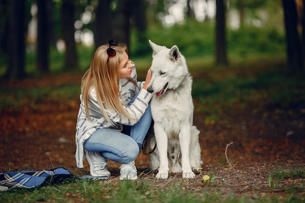 Elegant and stylish girl in a forest