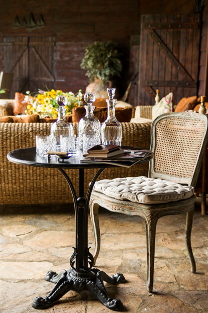 Elegant table with drinks