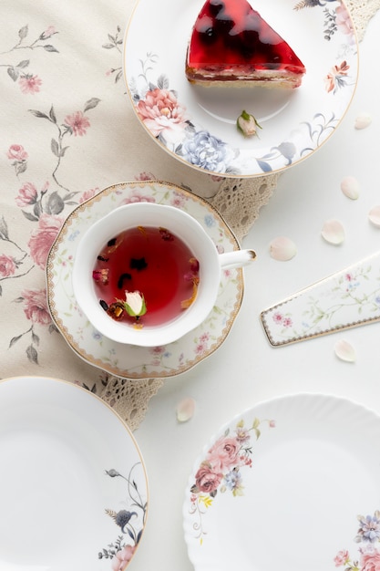 Free photo elegant tea party composition