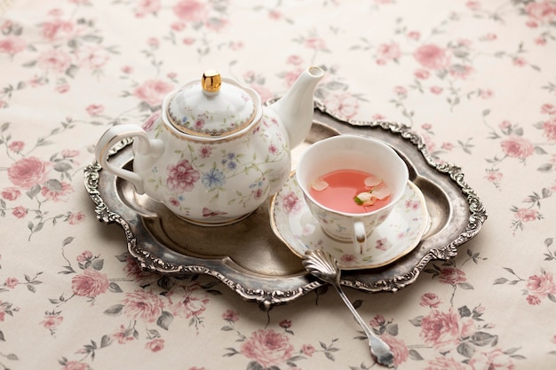 Free photo elegant tea party composition