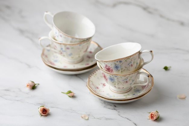 Free photo elegant tea party composition