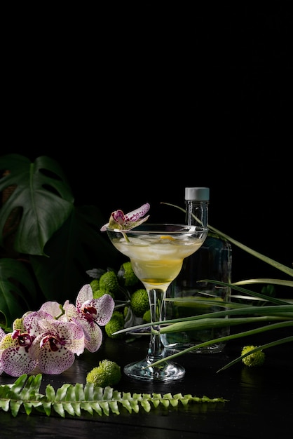 Free photo elegant vegan alcohol arrangement