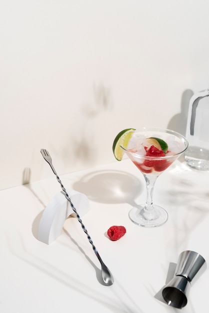 Free photo elegant vegan alcohol arrangement