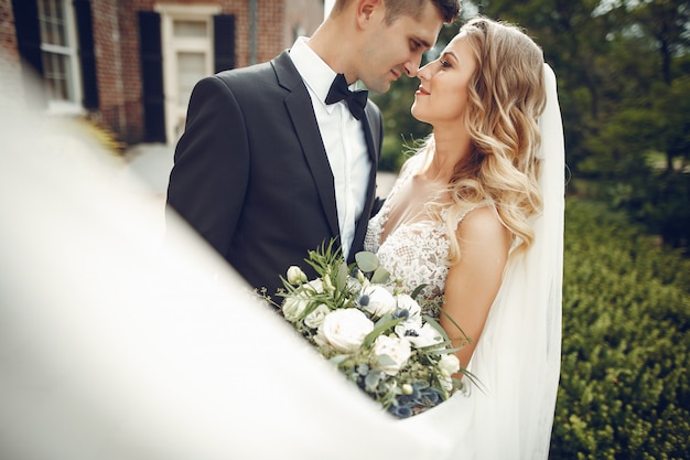 Elegant wedding couple