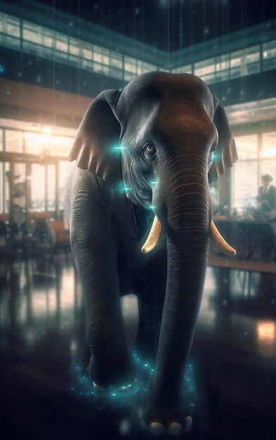 Free photo elephant artificial intelligence image