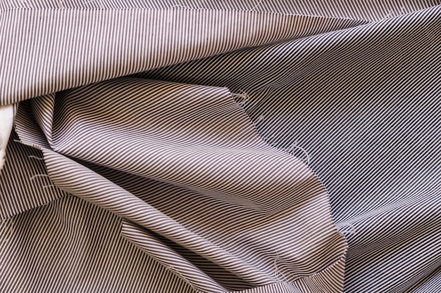 Elevated view of striped cotton cloth