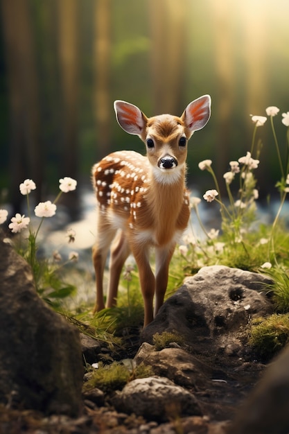 Elk calf in nature