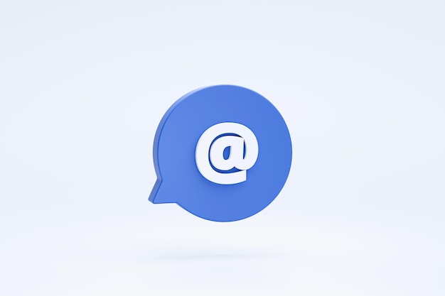 Email address sign or symbol icon on bubble speech chat 3d rendering