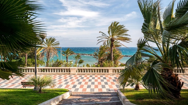 Embankment street in Sanremo Italy