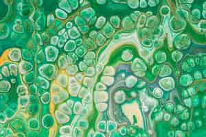 Free photo emerald green bubbles acrylic painting