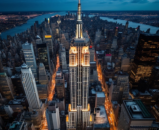 Empire state building at night time