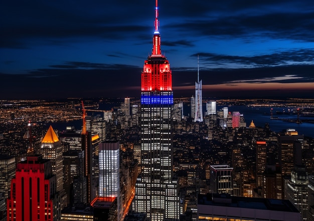 Empire state building at night time