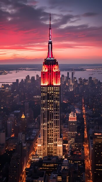 Empire state building at night