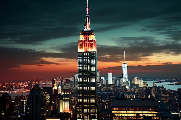 Empire state building at night