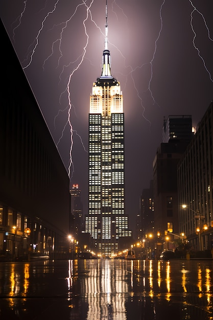 Empire state building at night