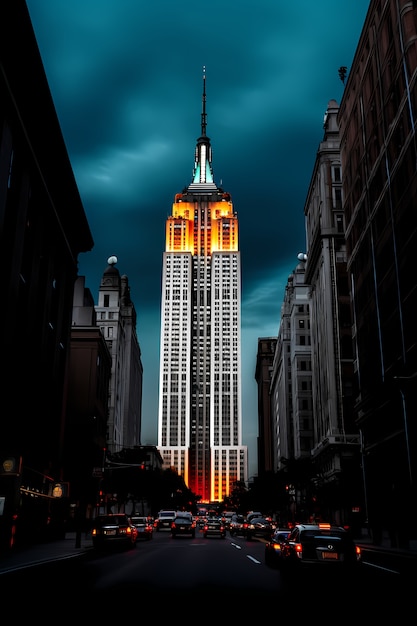 Empire state building at night