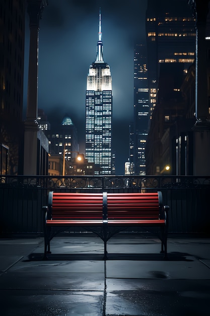 Empire state building at night