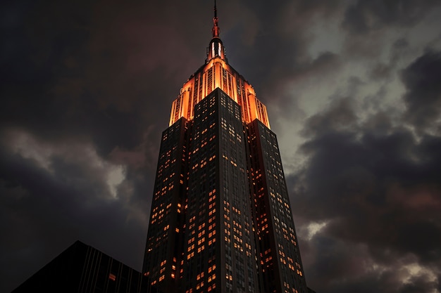 Empire state building during the night