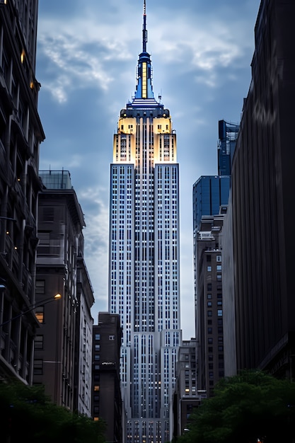 Empire state building at sunrise