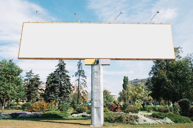 Empty billboard near park