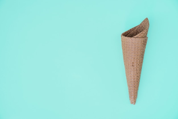 Empty black waffle cone