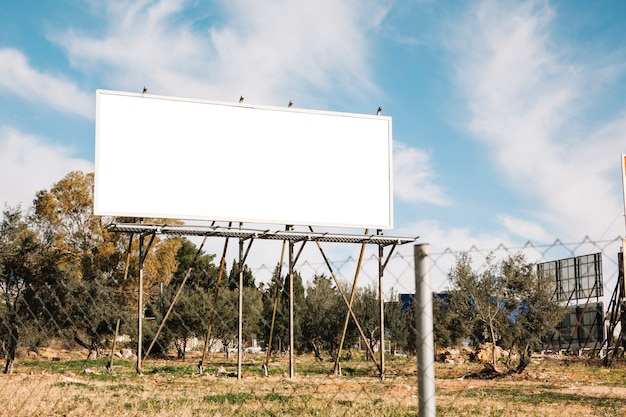 Free photo empty blank billboard on ground