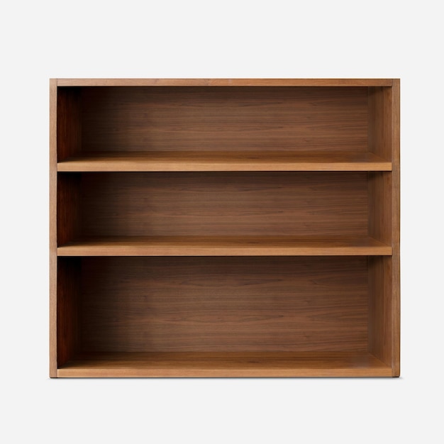 Empty brown wooden book shelf