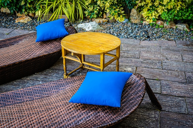 Empty chair decoration outdoor patio