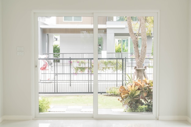 empty door in living room interior background