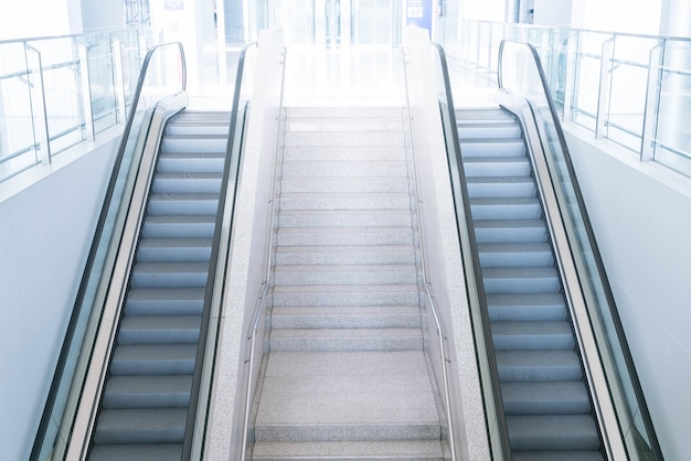 empty escalator and stair