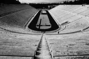 Free photo an empty large stadium with the field