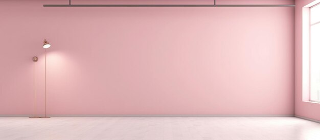 Empty light pink wall AI generated image