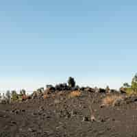 Free photo empty mountain ground with clear sky